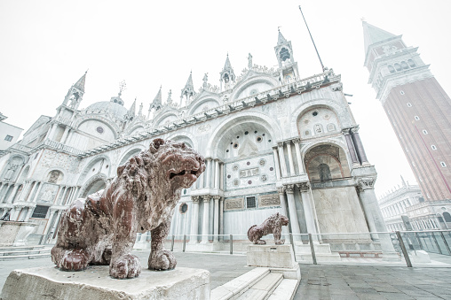 Lions Statue Beside the St. Mark's Basilica, Venice, Italy