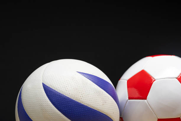 Soccer ball on flag of France. Horizontal orientation. No people.