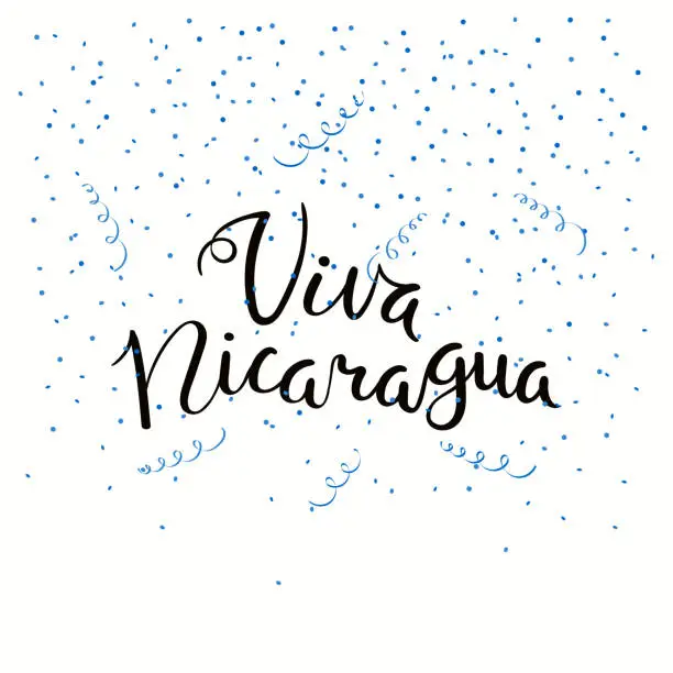 Vector illustration of Viva Nicaragua lettering quote