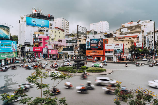 istock Bustling Saigon Street Scene with Dynamic Traffic Flow 2094027385