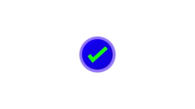 Animation of check mark icon on background