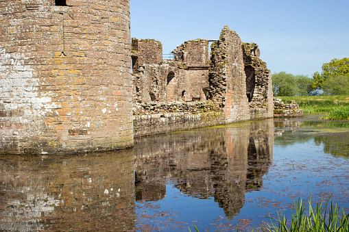 Caerlaverock Castle is a moated triangular castle which was first built in the 13th century. It was destroyed and rebuilt multiple times, by both the English and Scots, during the Scottish war of independence.