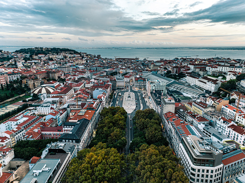 Aerial footage shows landmarks and tourist hotspots in Lisbon