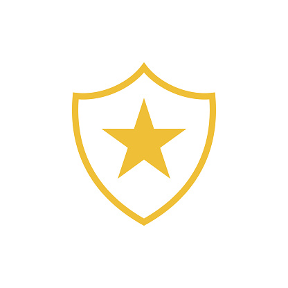 Star Shield Pictogram Icon Logo Template Illustration Design