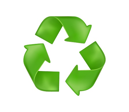 Recycle Symbol 3D icon, Isolated On White Background, Vector Illustration. Reuse, reduce, recycle modern design. Green arrows recycle eco symbol. Recyclable materials, badge for sustainable products