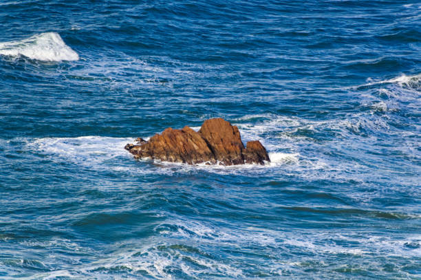 View over Atlantic ocean water from Cabo da Roca or Cape Roca in Portugal.