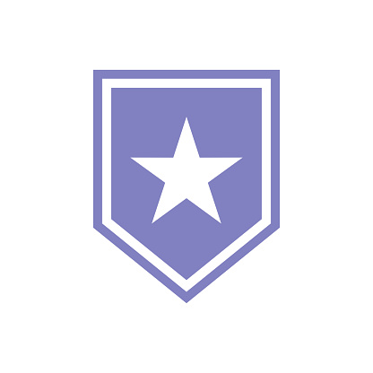 Star Shield Pictogram Icon Logo Template Illustration Design