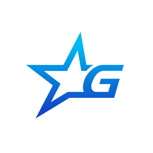 Stylist Initial G Star Stylist Illustration design Initial G with Star in Blue color. The Illustration good for your any industry and can work as well in small size. g star stock illustrations