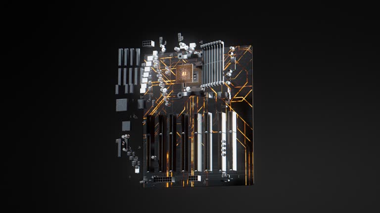 Exploded view of a mother board