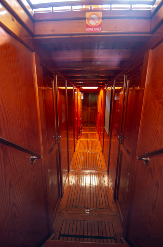 Wooden yacht corridor