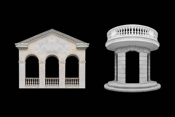 istock Details, elements of buildings classical architecture. Isolated on a black. Templates for art, design. 2094188424