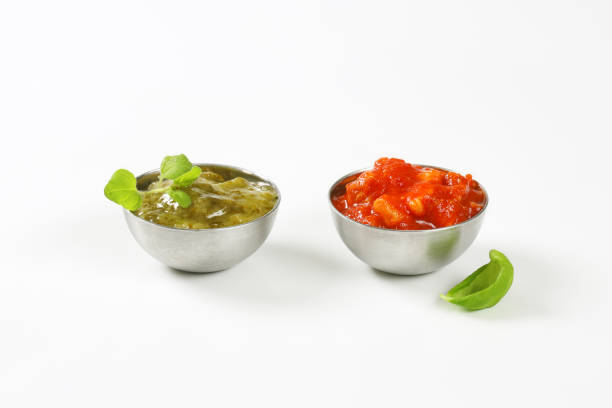 istock Basil pesto and tomato salsa 2094188964