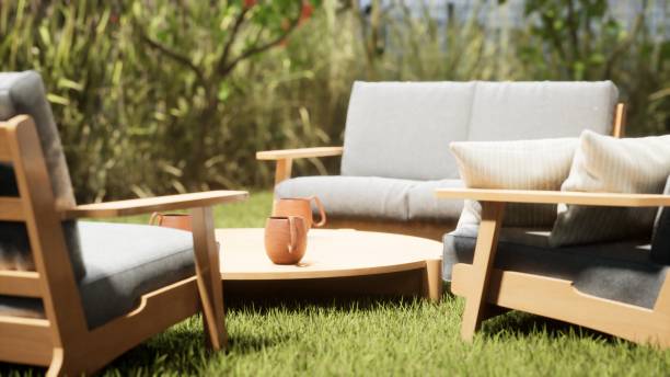 istock design and furniture in modern patio. 3d render 2094189824