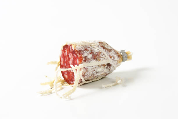 Piece of  dry cured French sausage
