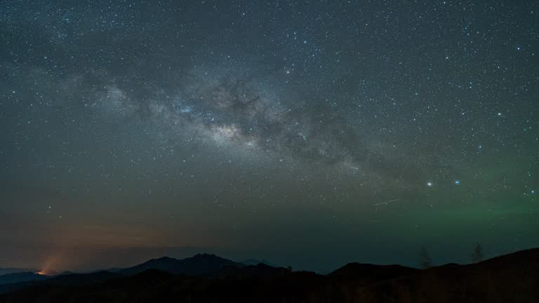 Milky Way Galaxy Time Lapse Over Mountain