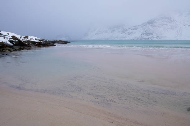 Haukland beach, Lofoten islands ストックフォト