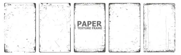 Vector illustration of Set of Grunge Paper Texture Frames for Backgrounds and Scrapbooking Design Elements