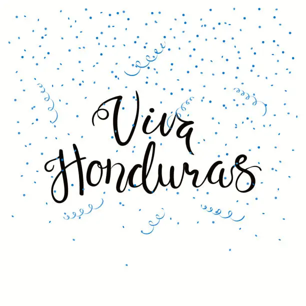 Vector illustration of Viva Honduras Honduras lettering quote