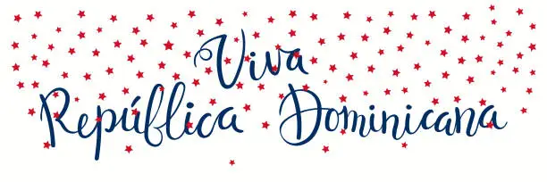 Vector illustration of Viva Dominican Republic banner