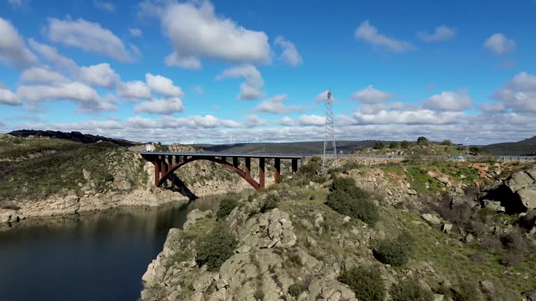 Iron bridge over Ricobayo reservoir in Zamora - Spain