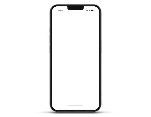 istock 3D realistic high quality smartphone mockup with isolated background. Smart phone mockup collection. Device front view. 3D mobile phone with shadow on white background. 2094242884