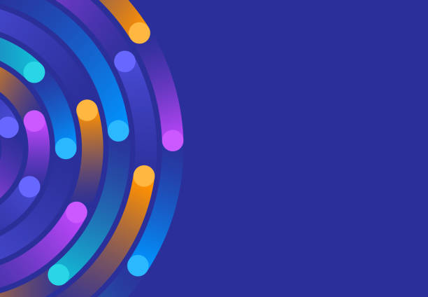 zakřivení rotace obíhá abstraktní moderní pozadí - tvorba sítě kontaktů stock ilustrace