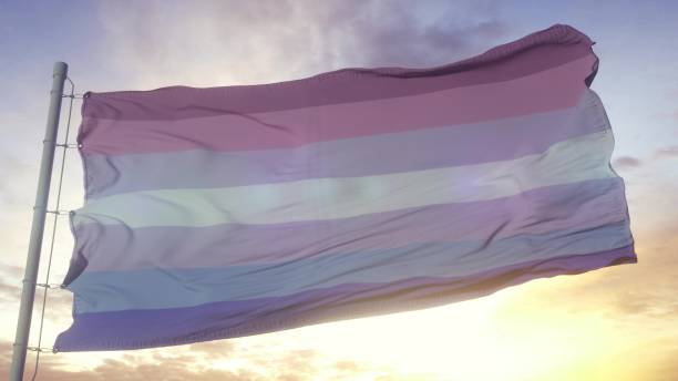 istock Bigender pride flag. LGBT flag blowing in the wind. 3d illustration 2094264972
