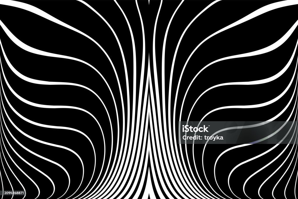 Line Abstract Ry Abstract Wavy Lines Symmetrical Pattern Black And White Background ...