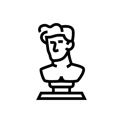 Classical Greek Sculpture Line Icon