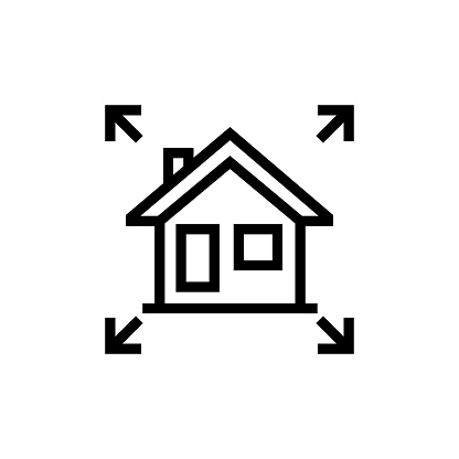House Square Meters Line Icon