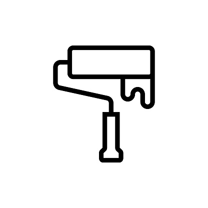 Paint Roller Line Icon