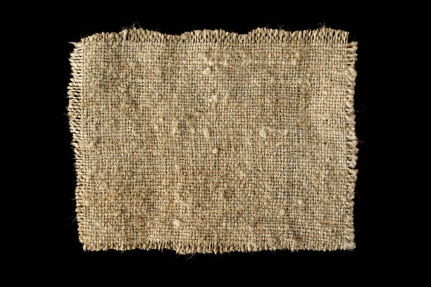 istock Piece of linen fabric isolated on a black background. 2094325346