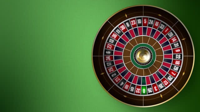Roulette Wheel Animation on Gaming Table.