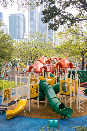 Various colorful parks for children to have fun amidst the green areas of the city.