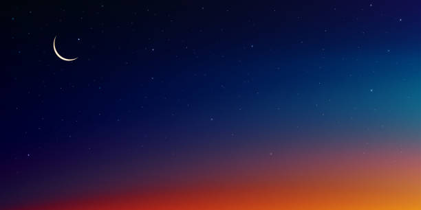 istock Sky Night,Ramadan Kareem Background with Crescent moon,Star with twilight dusk Sky,Vector Greeting festive for symbolic of Muslim culture ,Eid Mubarak,Eid al adha,Eid al fitr,Islamic new year,Muharram 2094411578