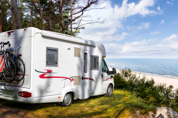 istock Holidays in Poland - camper at Baltic seashore in Rewal 2094429005
