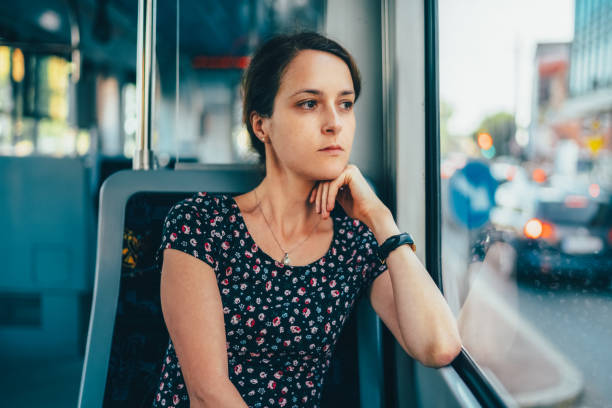 istock Woman in the bus 2094432626