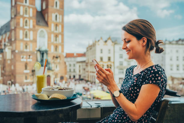istock Tourist visiting Krakow is eating lunch in restaurant 2094434177