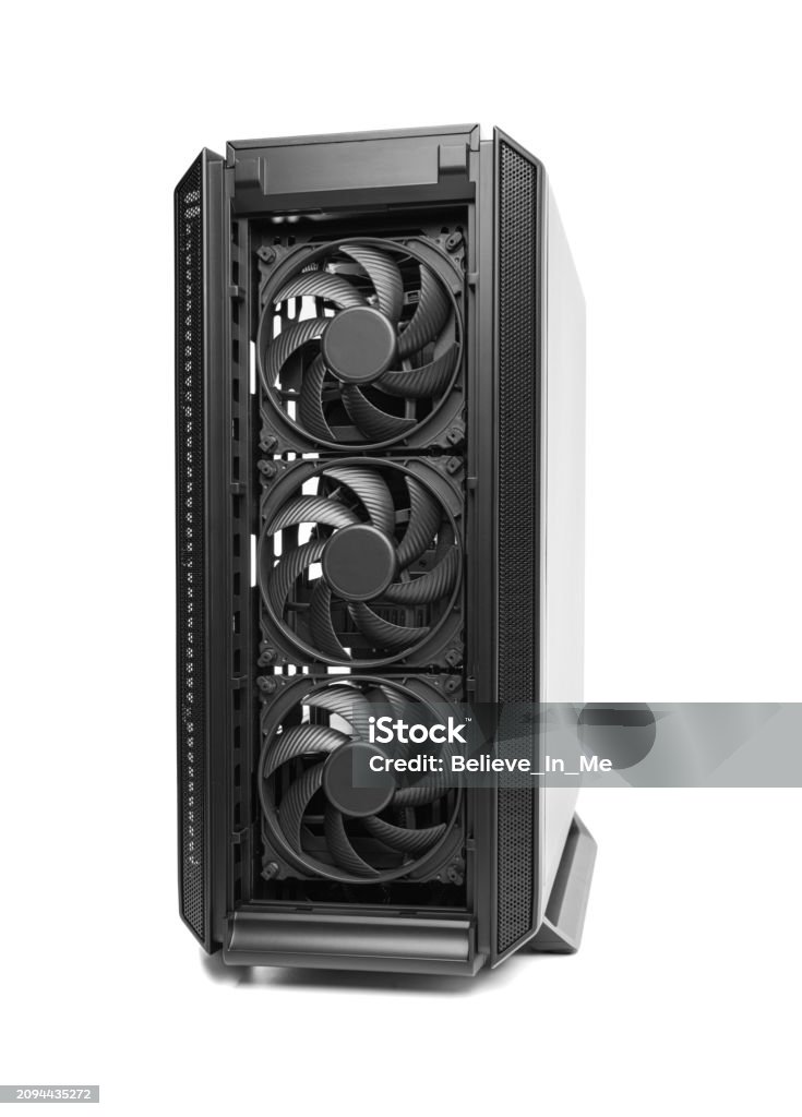 Computer System Image Black Modern Black Computer System Unit Isolated Stock Photo - Download Image ...