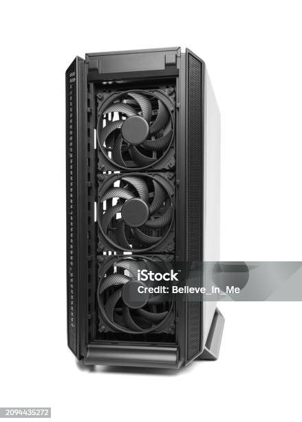 Black Computer System Technology Modern Black Computer System Unit Isolated Stock Photo - Download Image ...