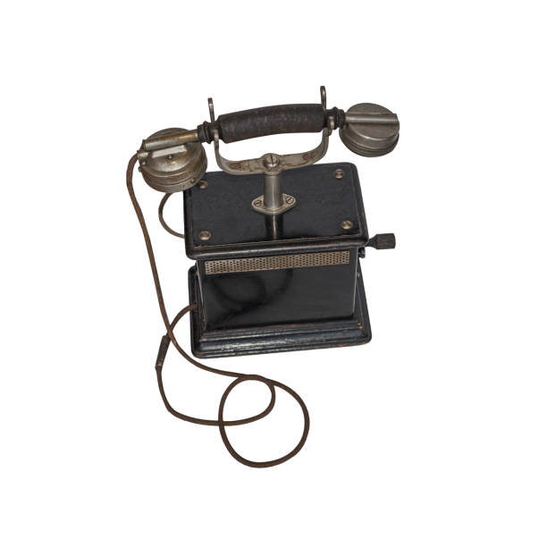 istock Retro telephone isolated on white. 2094436923