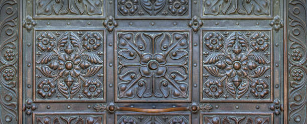 istock Decorative element of the old iron door. 2094437992