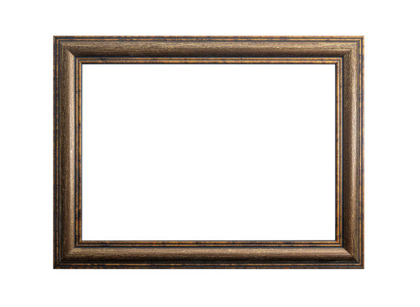istock Antique gold frame isolated on white background. 2094443443