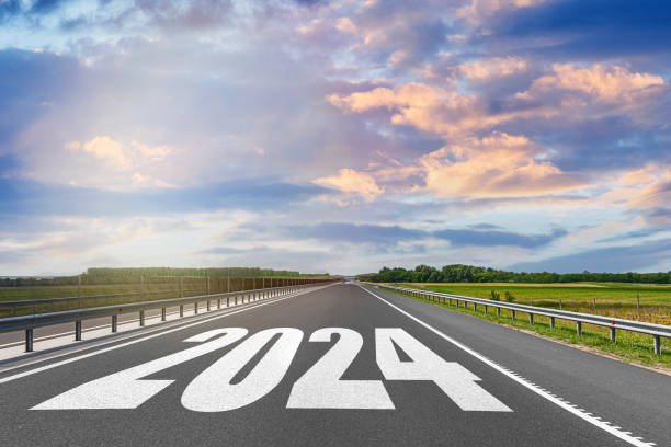 istock Empty road asphalt and New year 2024 concept. 2094452191