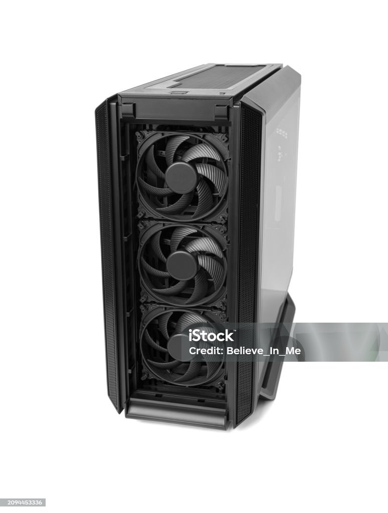 Computer Black Solid Modern Black Computer System Unit Isolated Stock Photo - Download Image ...