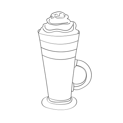 A coffee cup is shown with a dollop of whipped cream on top, creating a visually appealing presentation