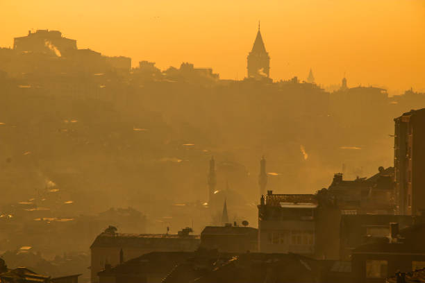 istock Environmental air pollution concept of smog and cityscape 2094465002