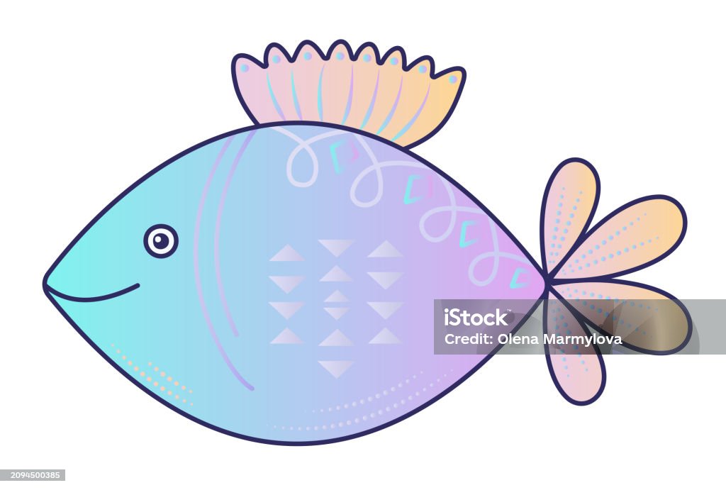 Gradient Fish Cute Fish Gradient Illustration Stock Illustration - Download Image Now ...