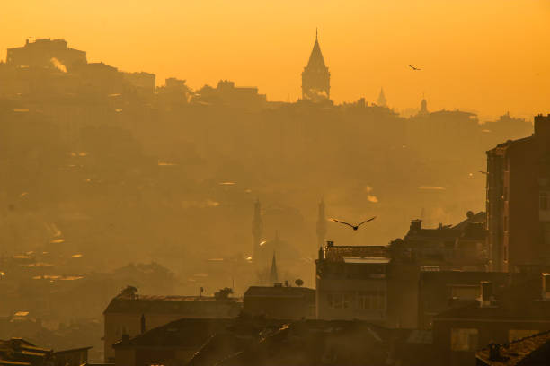 istock Environmental pollution concept of smog covered Istanbul cityscape 2094530506