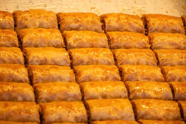 istock Traditional, delicious Turkish Square baklava. Turkish dessert 2094535610